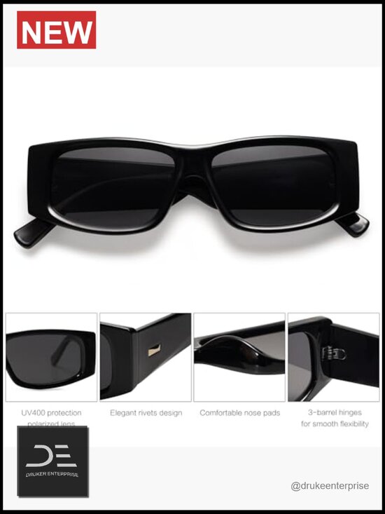 Trendy Y2K Rectangle Polarized Sunglasses for Women Men Fashion Designer Rave main image 7